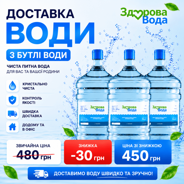 Доставка мінералізованої води 18,9 л — 3 бутлі
